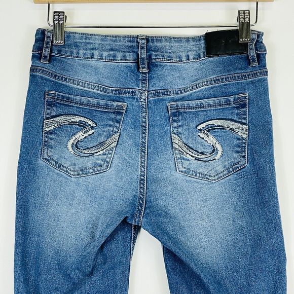 SILVER Lightly Distressed Sasha Skinny Straight Denim Jeans Sz 12 146 cm‎ Girls - Picture 7 of 8